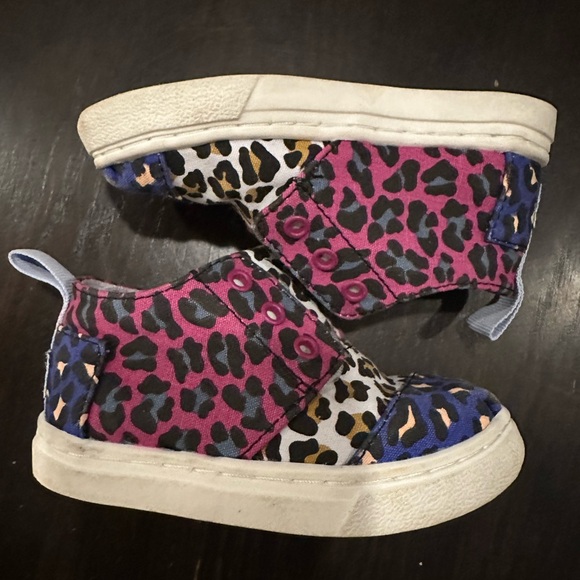 Toms Toddler Multi Colored Leopard High Tops Size C6 - Picture 2 of 7